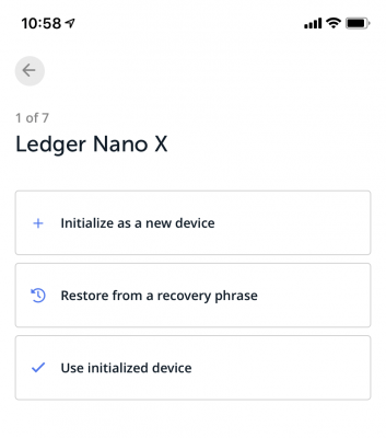 Ledger Nano X подключить новый девайс